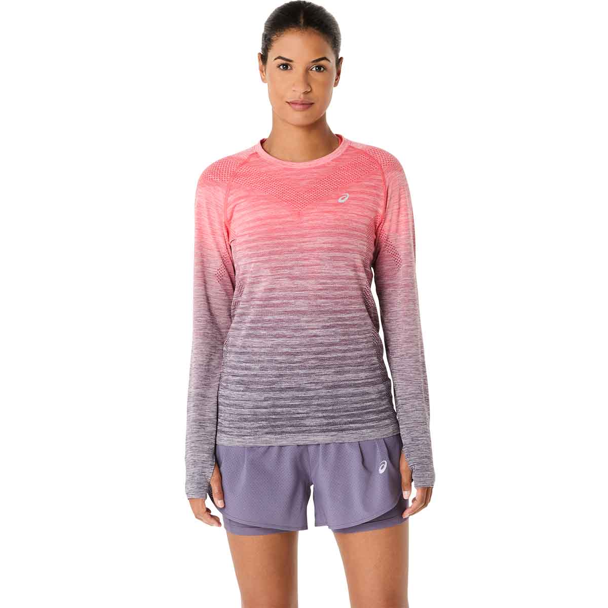 Asics Seamless Ls Top Women Coral Reef Greyish Purple חולצת ריצה לנשים אסיקס