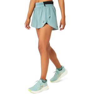 Asics Metarun Split Short Celadon מכנסי ריצה לנשים