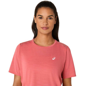 Asics Road Ss Top Woman Dark Pink Clay חולצת ריצה לנשים