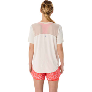 Asics Road V-Neck Ss Top Women Birch חולצת ריצה לנשים אסיקס