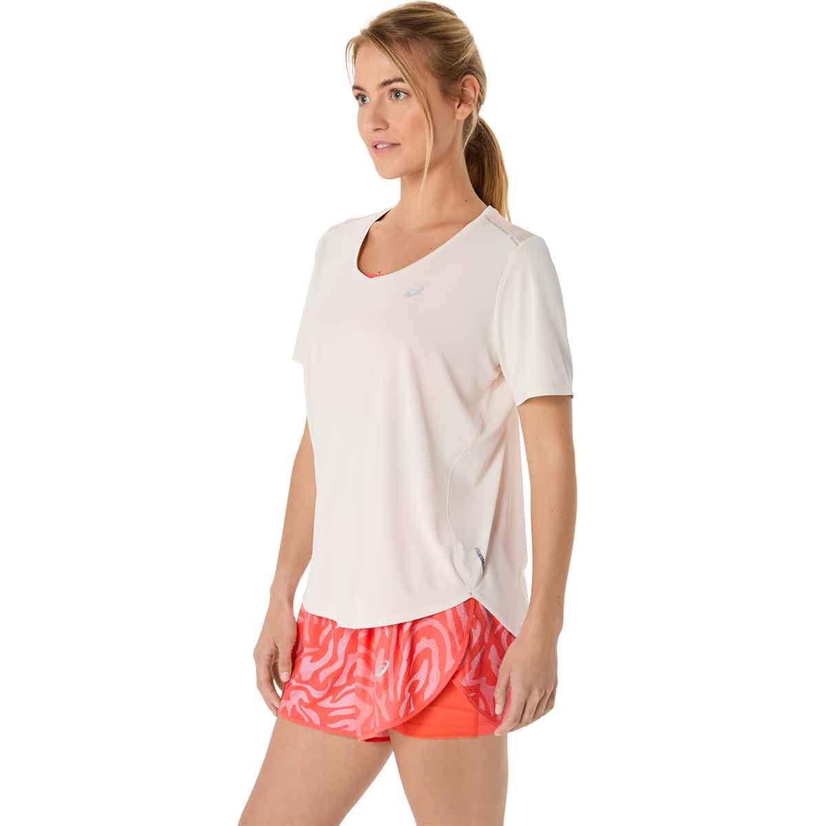 Asics Road V-Neck Ss Top Women Birch חולצת ריצה לנשים אסיקס