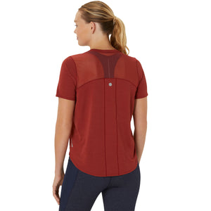 Asics Road V-Neck SS Top Deep Red חולצת נשים אסיקס