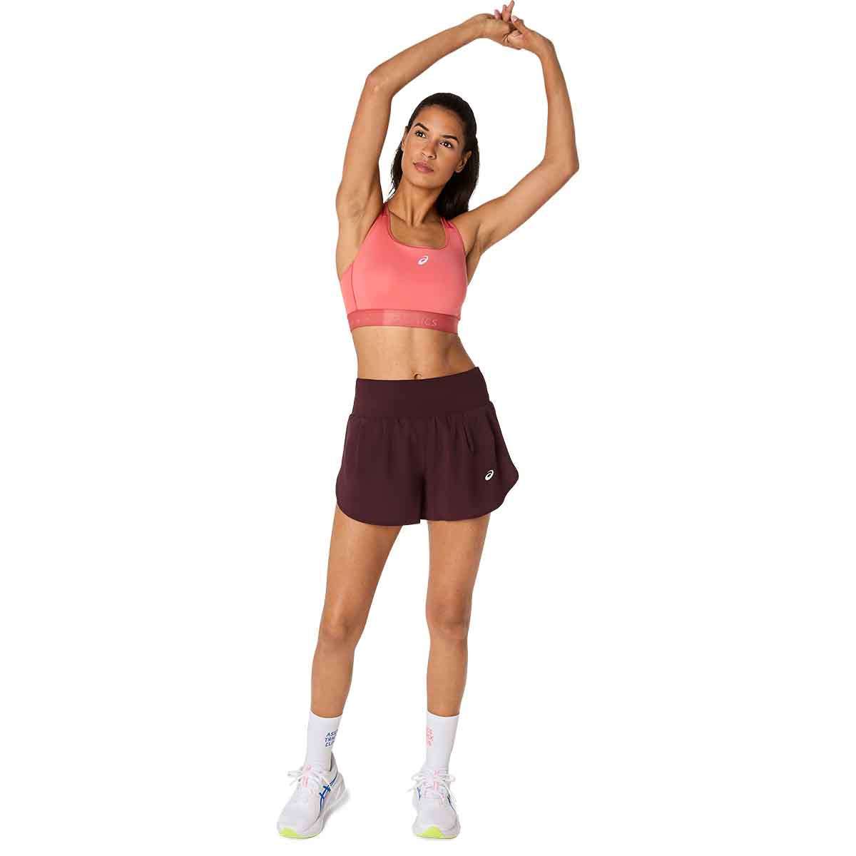 Asics Road Compression Bra Woman Dark Pink Clay חזיית ריצה לנשים