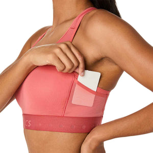 Asics Road Compression Bra Woman Dark Pink Clay חזיית ריצה לנשים
