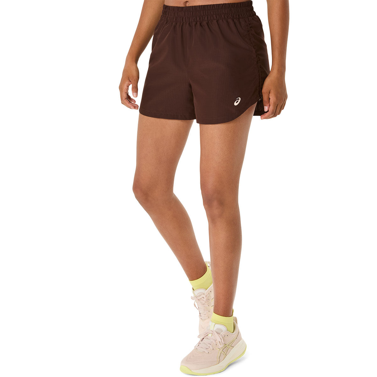 Asics Nagino Run Adjustable 4In Short Women Coffee מכנסי ריצה לנשים