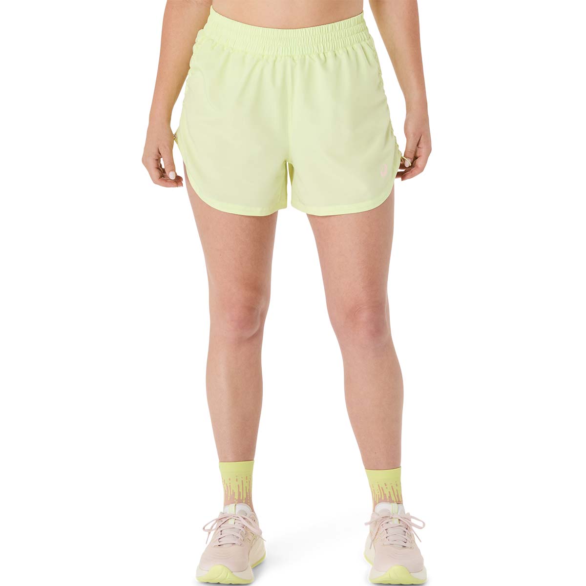 Asics Nagino Run Adjustable 4In Short Women Huddle Yellow מכנסי ריצה לנשים