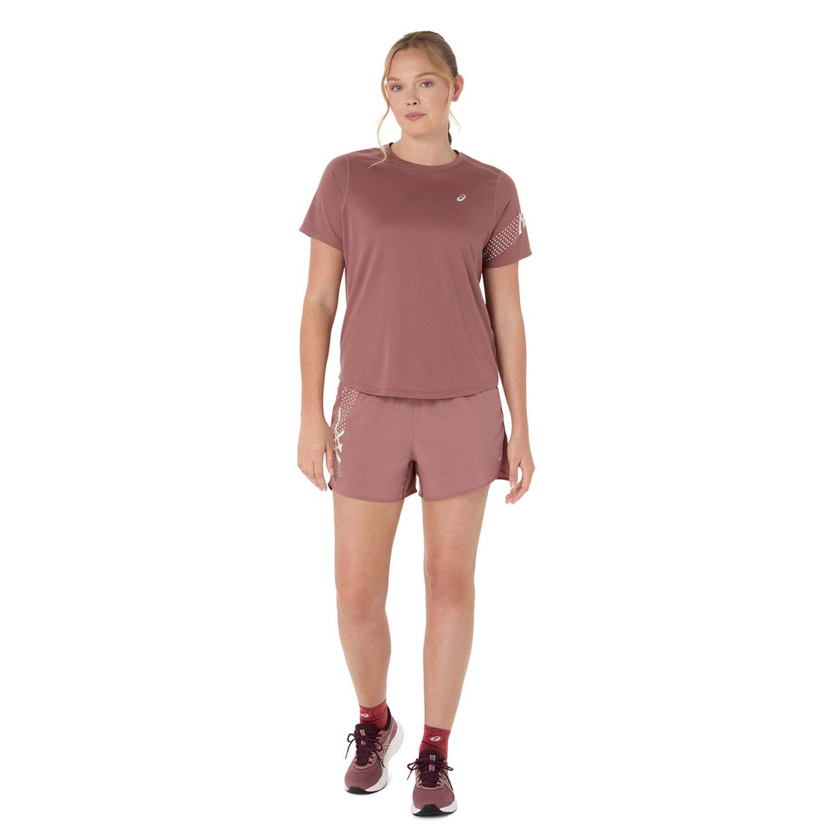 Asics Icon Ss Top Woman Rubble Red חולצת ריצה קצרה אסיקס לנשים