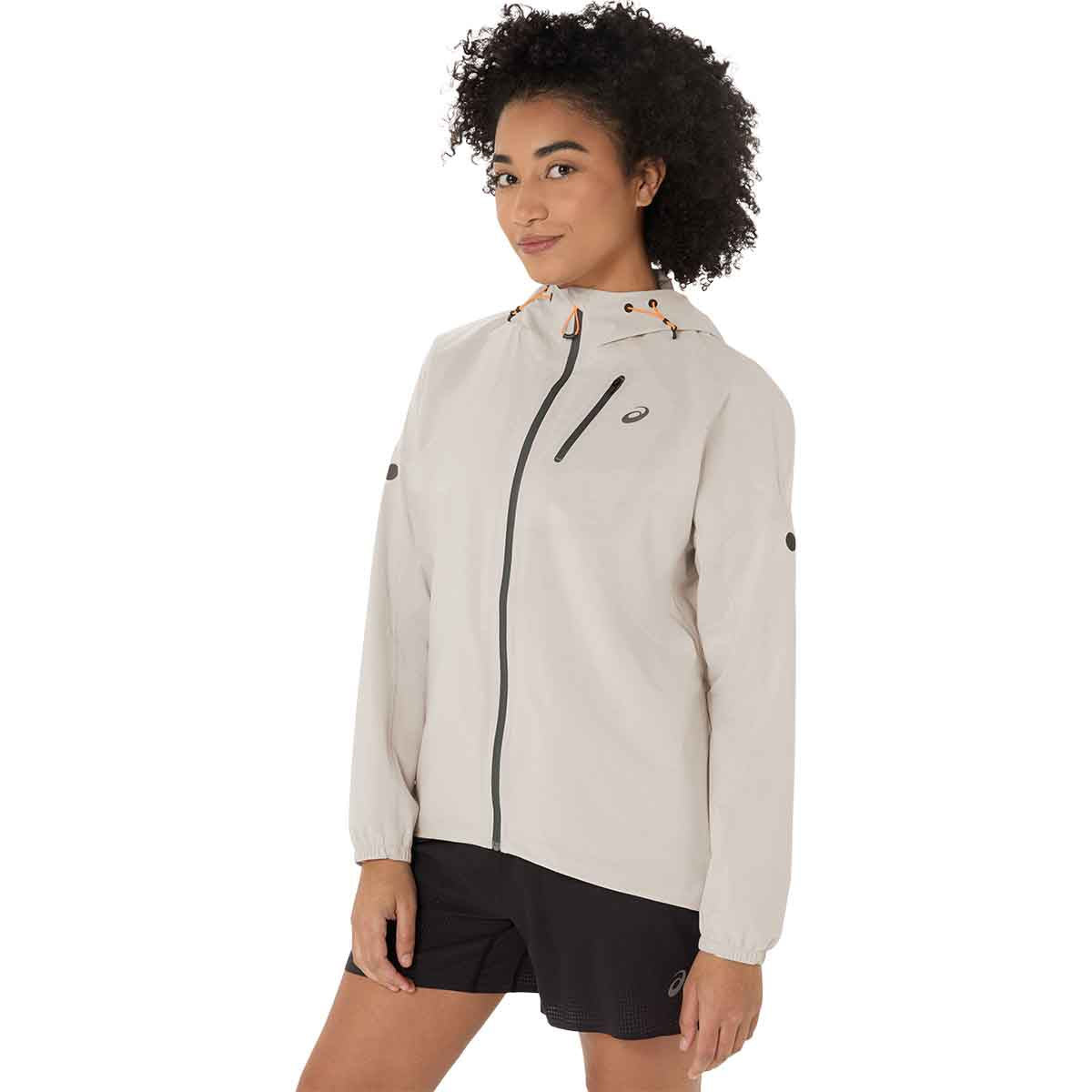 Asics Fujitrail Elite Waterproof Jacket Woman Cream ג'קט ריצה לנשים