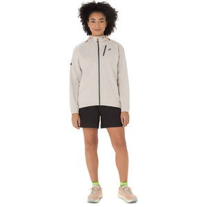 Asics Fujitrail Elite Waterproof Jacket Woman Cream ג'קט ריצה לנשים