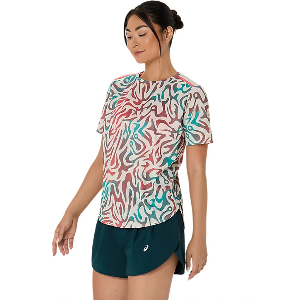 Asics Road All Over Print Ss Top Women חולצת נשים אסיקס