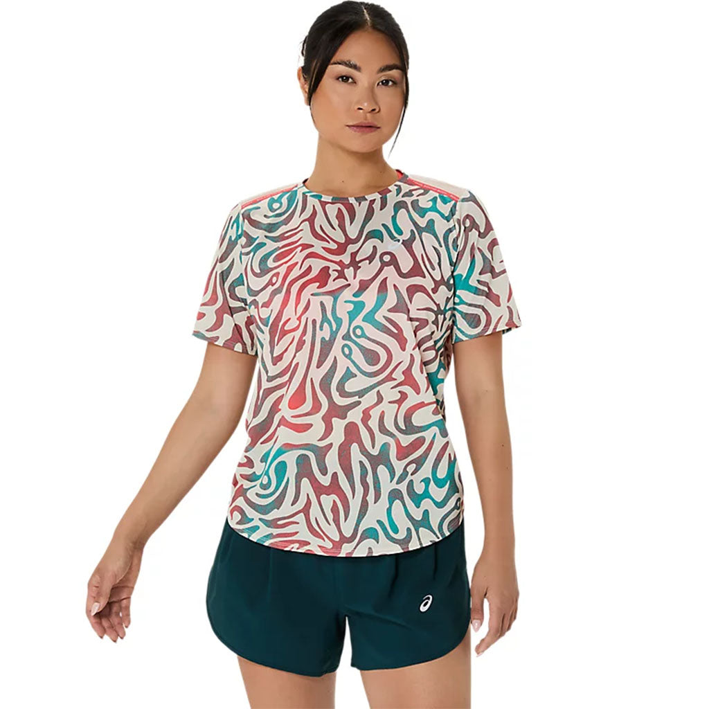 Asics Road All Over Print Ss Top Women חולצת נשים אסיקס