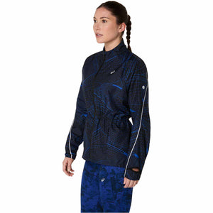 Asics Road Lite-Show Packable Jacket Woman Performance Black Dark Cobalt ג'קט ריצה לנשים