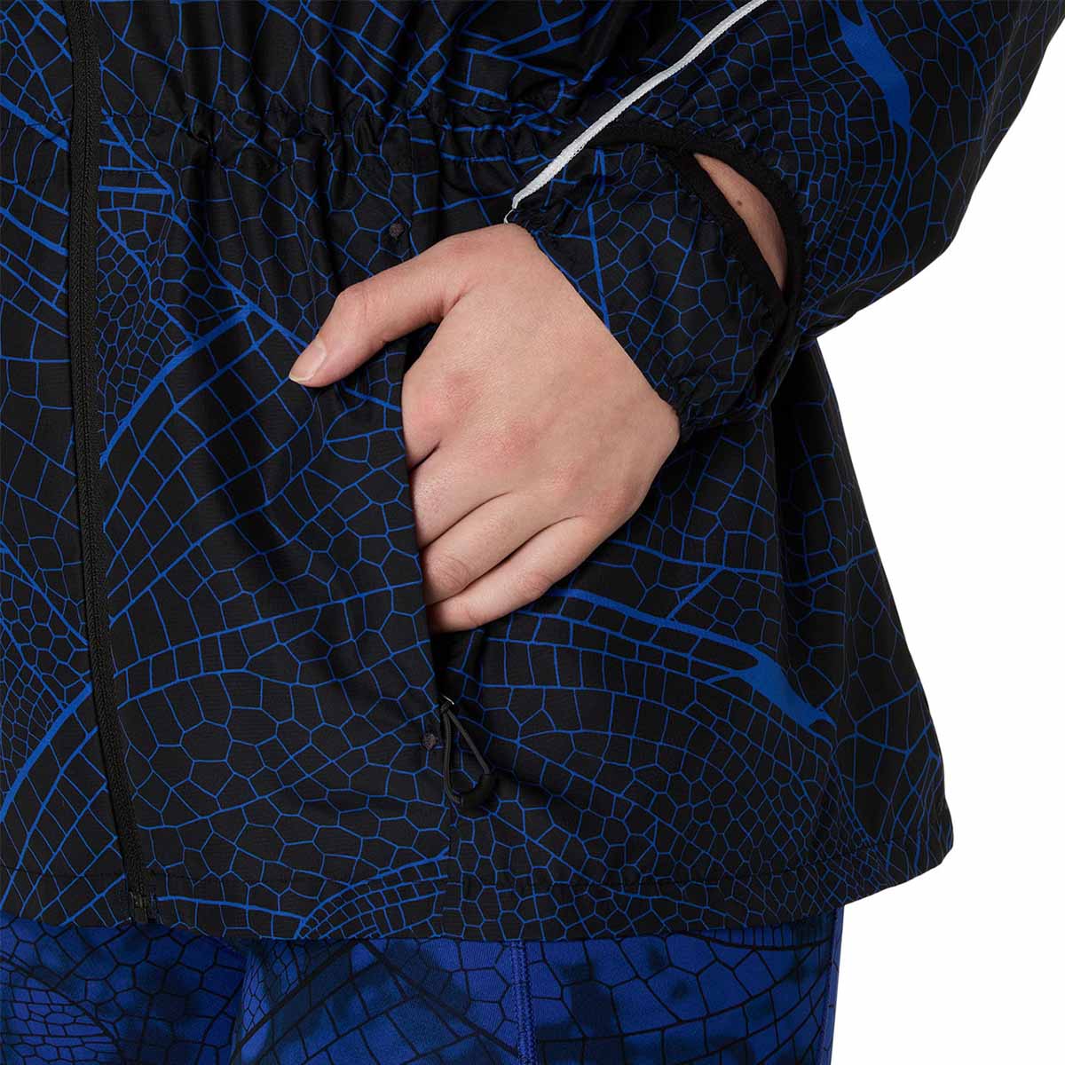 Asics Road Lite-Show Packable Jacket Woman Performance Black Dark Cobalt ג'קט ריצה לנשים