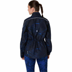 Asics Road Lite-Show Packable Jacket Woman Performance Black Dark Cobalt ג'קט ריצה לנשים