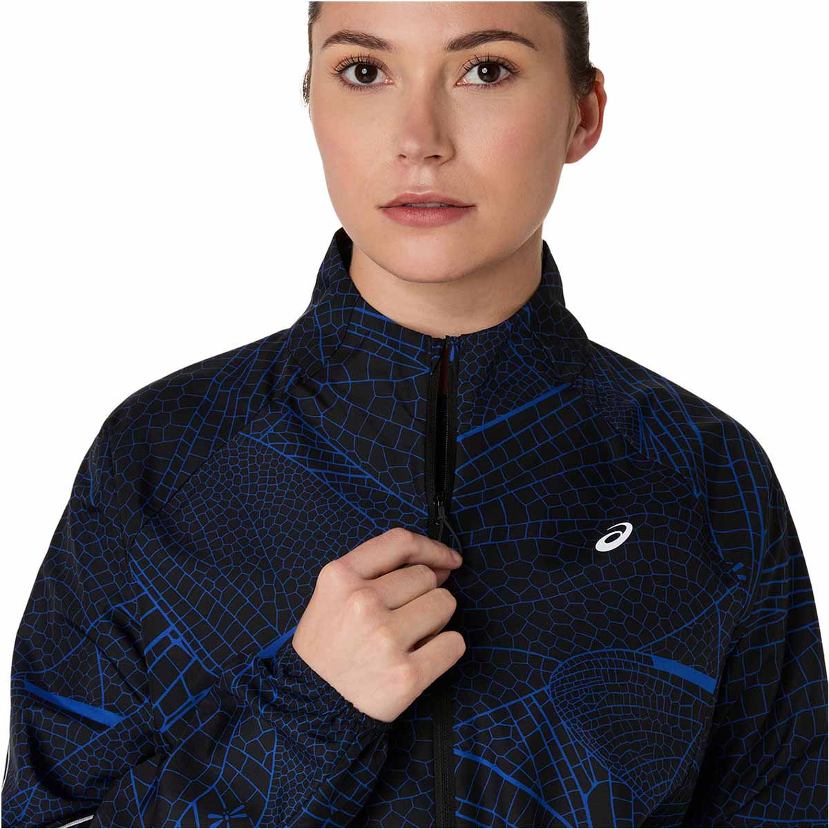 Asics Road Lite-Show Packable Jacket Woman Performance Black Dark Cobalt ג'קט ריצה לנשים