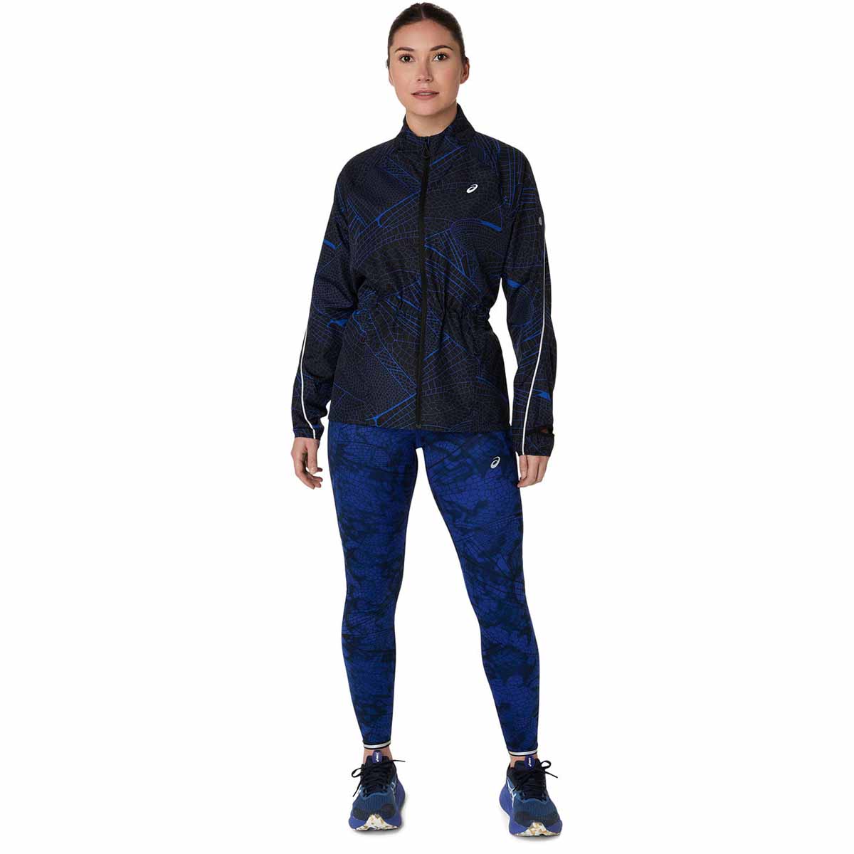 Asics Road Lite-Show Packable Jacket Woman Performance Black Dark Cobalt ג'קט ריצה לנשים