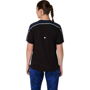 Asics Road Lite Show Ss Top Woman Performance Black Dark Cobalt חולצת ריצה קצרה לנשים