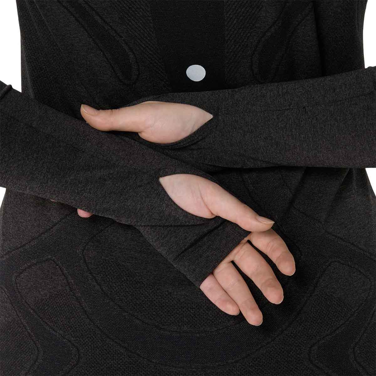 Asics Road Seamless Ls Top Woman Black Carrier Grey חולצת ריצה ארוכה אסיקס לנשים