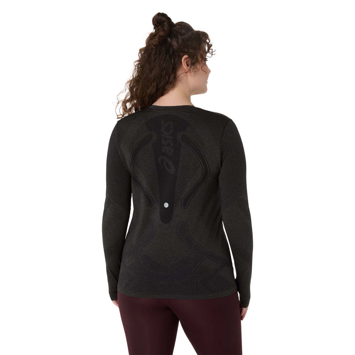 Asics Road Seamless Ls Top Woman Black Carrier Grey חולצת ריצה ארוכה אסיקס לנשים