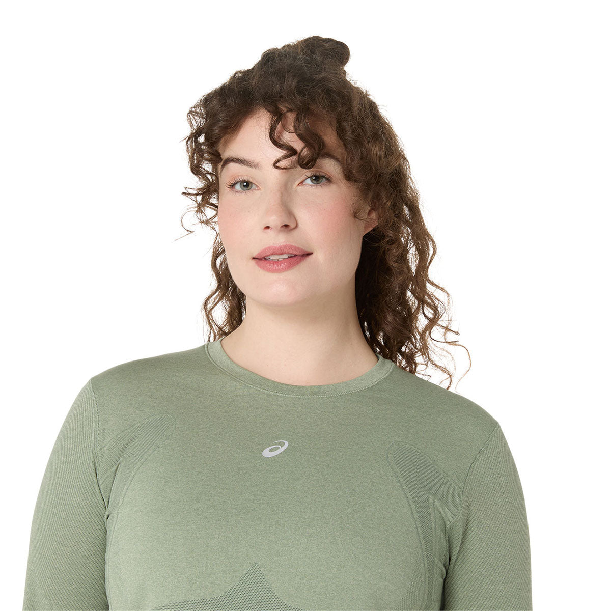 Asics Road Seamless Ls Top Woman Lichen Rock Monument Blue חולצת ריצה אסיקס לנשים