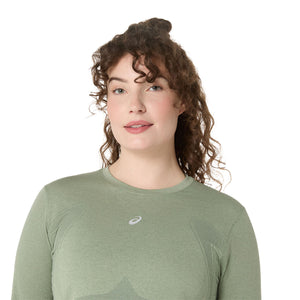 Asics Road Seamless Ls Top Woman Lichen Rock Monument Blue חולצת ריצה אסיקס לנשים