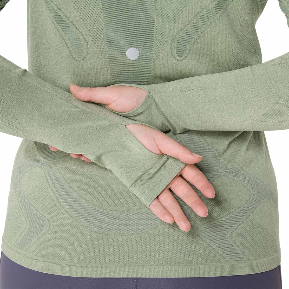 Asics Road Seamless Ls Top Woman Lichen Rock Monument Blue חולצת ריצה אסיקס לנשים