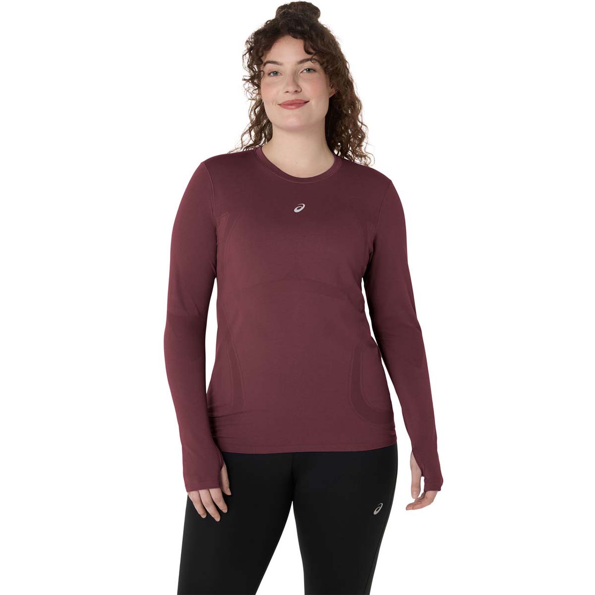 Asics Road Seamless Ls Top Woman Rubble Red חולצת ריצה לנשים