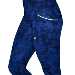 Asics Road Lite Show Tight Woman Performance Black Dark Cobalt טייץ נשים לריצה אסיקס