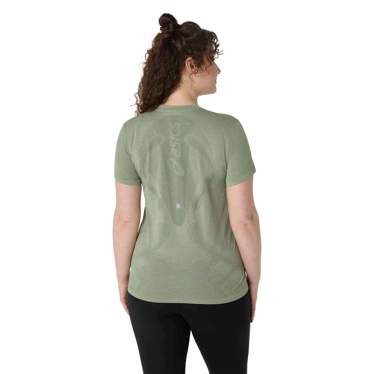 Asics Road Seamless Ss Top Woman Lichen Rock Monument Blue חולצת ריצה אסיקס לנשים