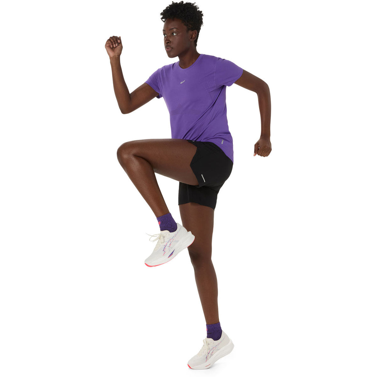 Asics Road Seamless Ss Top Woman Edo Purple חולצת ריצה לנשים