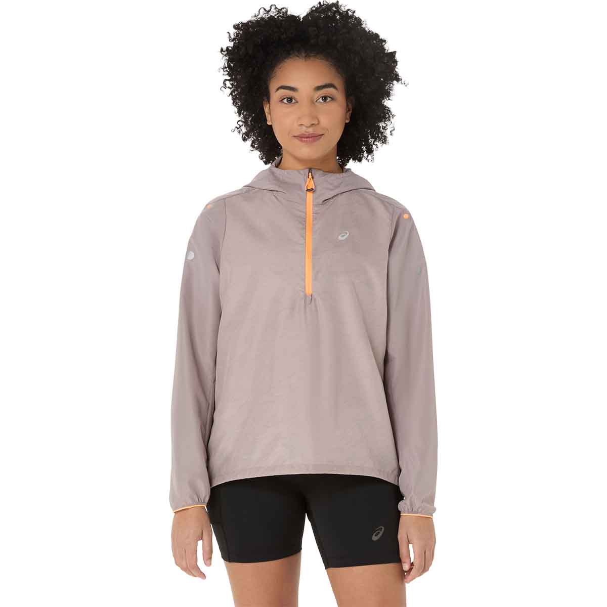 Asics Fujitrail Packable Windbreaker Woman Rainstorm Grey מעיל ריצה מתקפל לנשים