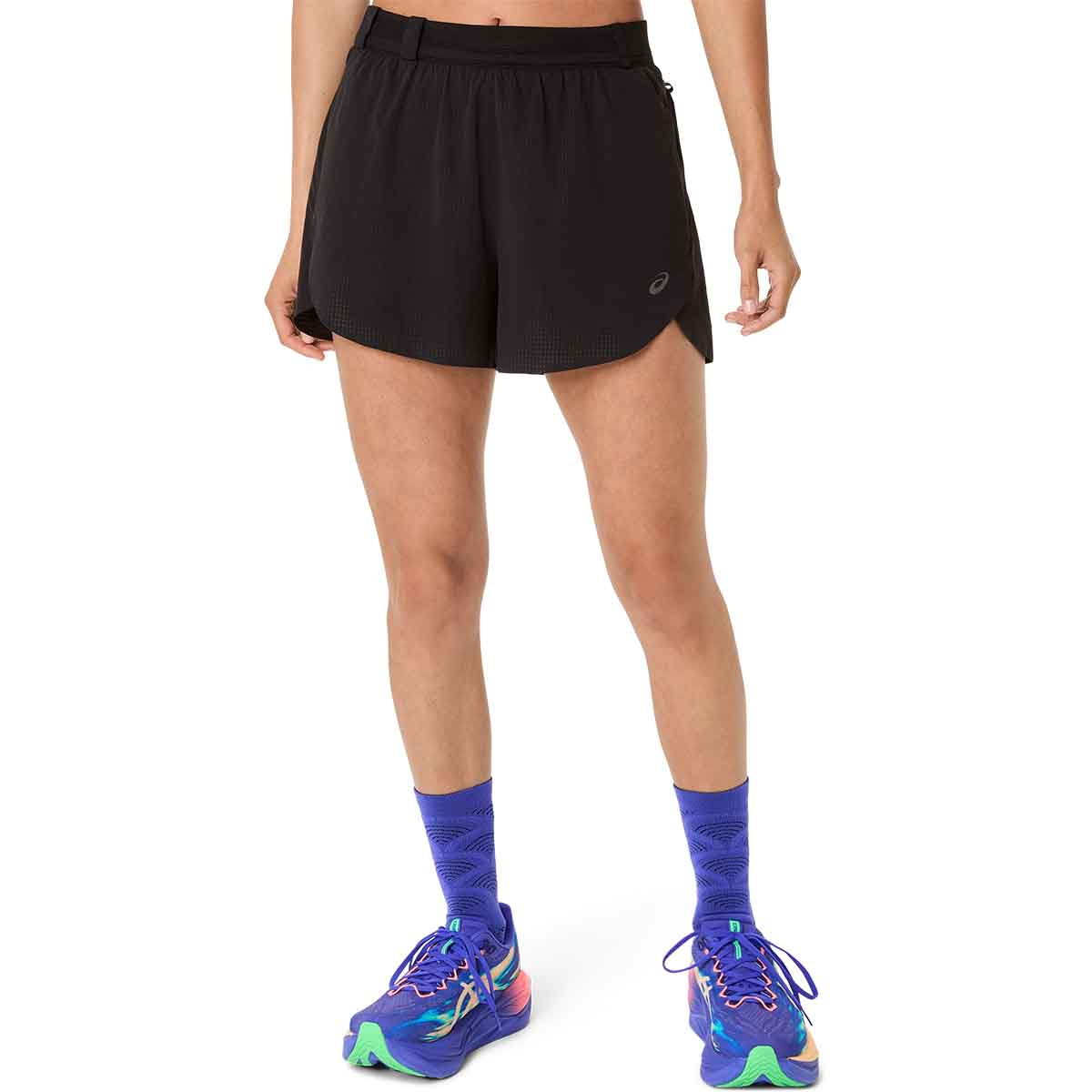 Asics Metarun Split Shorts Women Black מכנסי ריצה לנשים