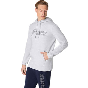 Asics Logo Oth Hoodie Man Light Grey Heather Graphite קפוצ'ון אסיקס לגברים אפור