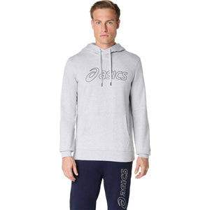 Asics Logo Oth Hoodie Man Light Grey Heather Graphite קפוצ'ון אסיקס לגברים אפור