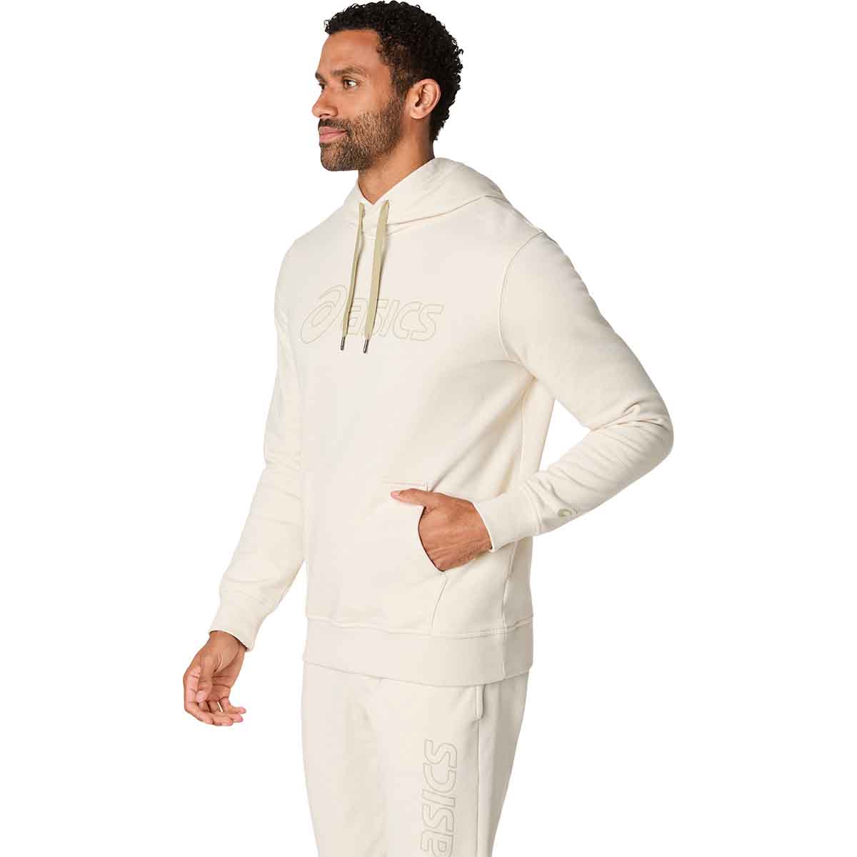 Asics Logo Oth Hoodie Man Birch Khaki קפוצ'ון אסיקס לגברים