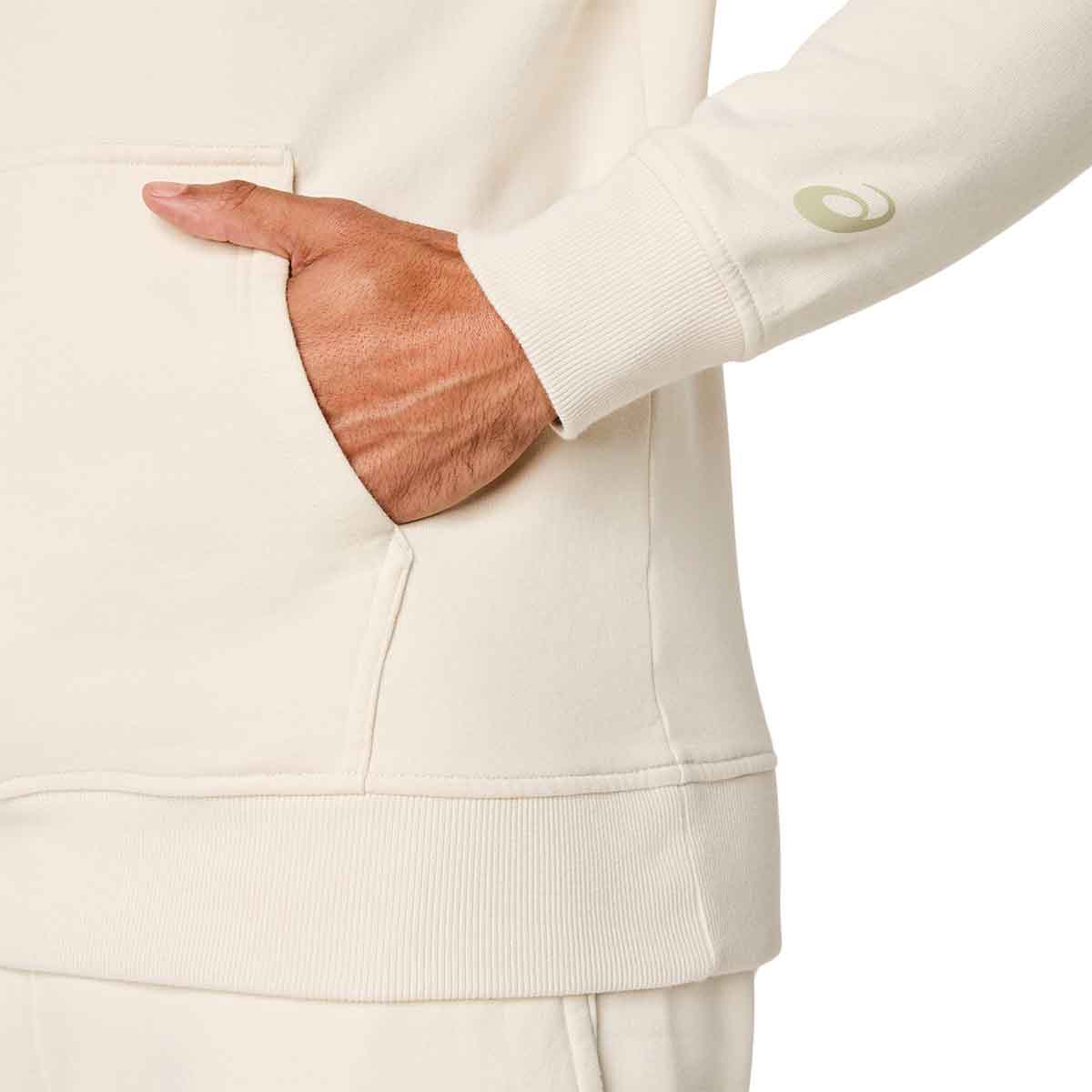 Asics Logo Oth Hoodie Man Birch Khaki קפוצ'ון אסיקס לגברים