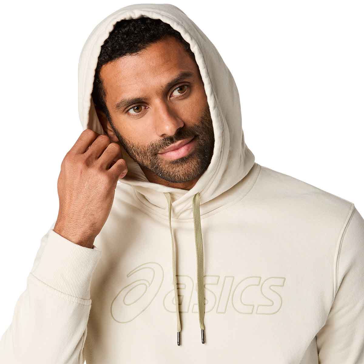 Asics Logo Oth Hoodie Man Birch Khaki קפוצ'ון אסיקס לגברים