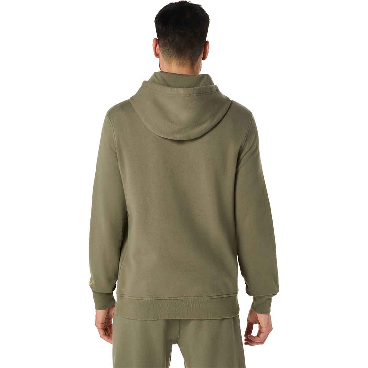 Asics Logo Oth Hoodie Man Mantle Green Lemongrass קפוצ'ון אסיקס לגברים