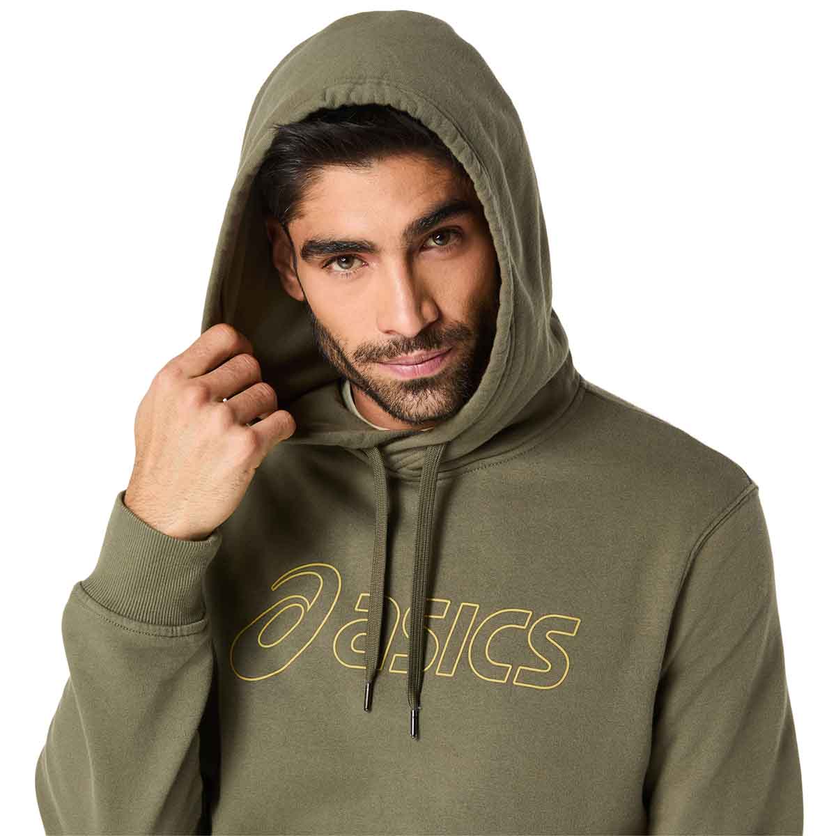 Asics Logo Oth Hoodie Man Mantle Green Lemongrass קפוצ'ון אסיקס לגברים