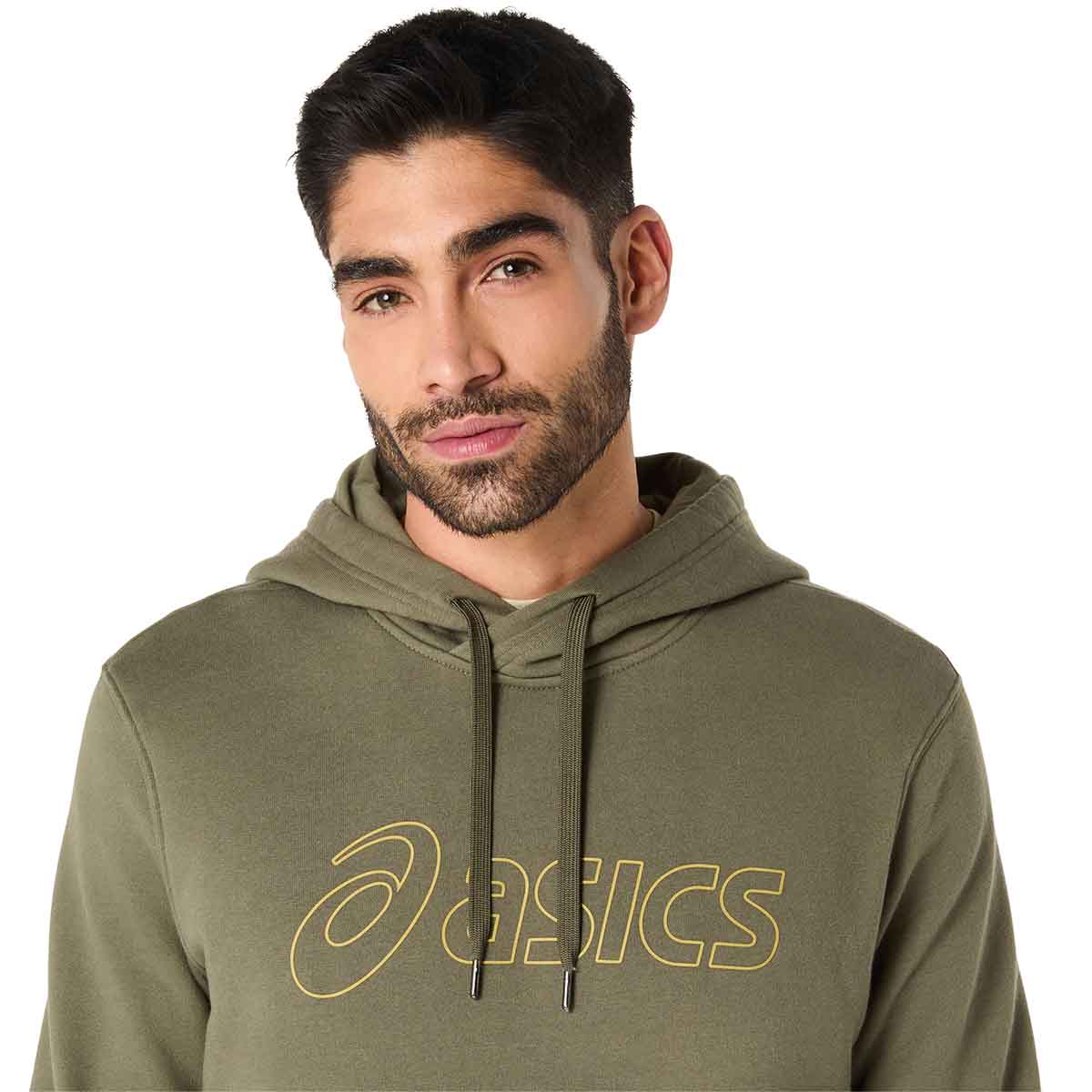 Asics Logo Oth Hoodie Man Mantle Green Lemongrass קפוצ'ון אסיקס לגברים