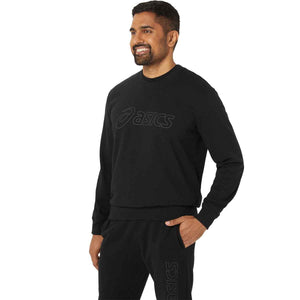 Asics Sweatshirt Performance Black Graphite Grey קפוצ'ון לגברים אסיקס