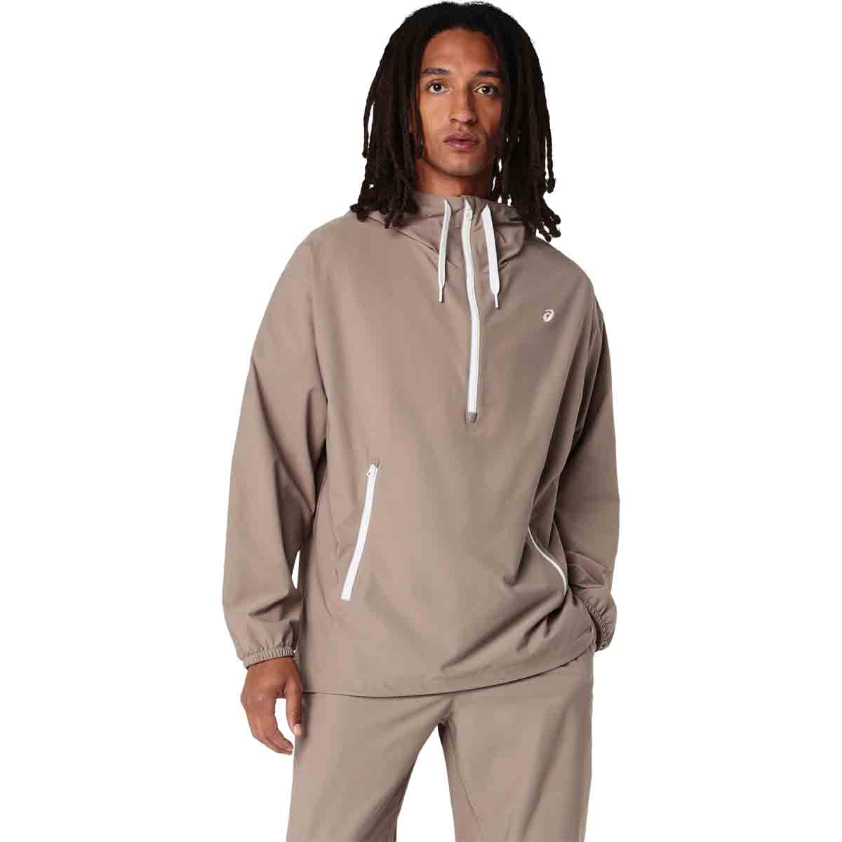 Asics Heritage Double Weave Relaxed Anorak Unisex Taupe Grey ג'קט אסיקס יוניסקס