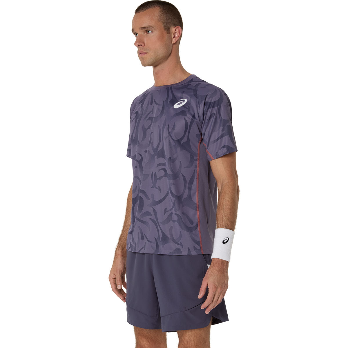 Asics Game Ss Top Men Greyish Purple חולצת טניס לגברים אסיקס