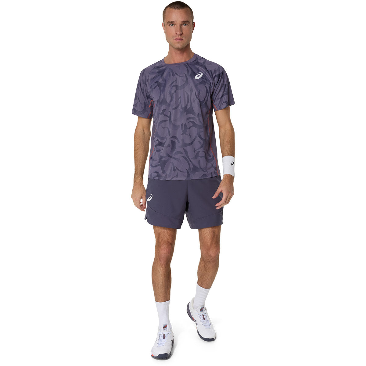 Asics Game Ss Top Men Greyish Purple חולצת טניס לגברים אסיקס