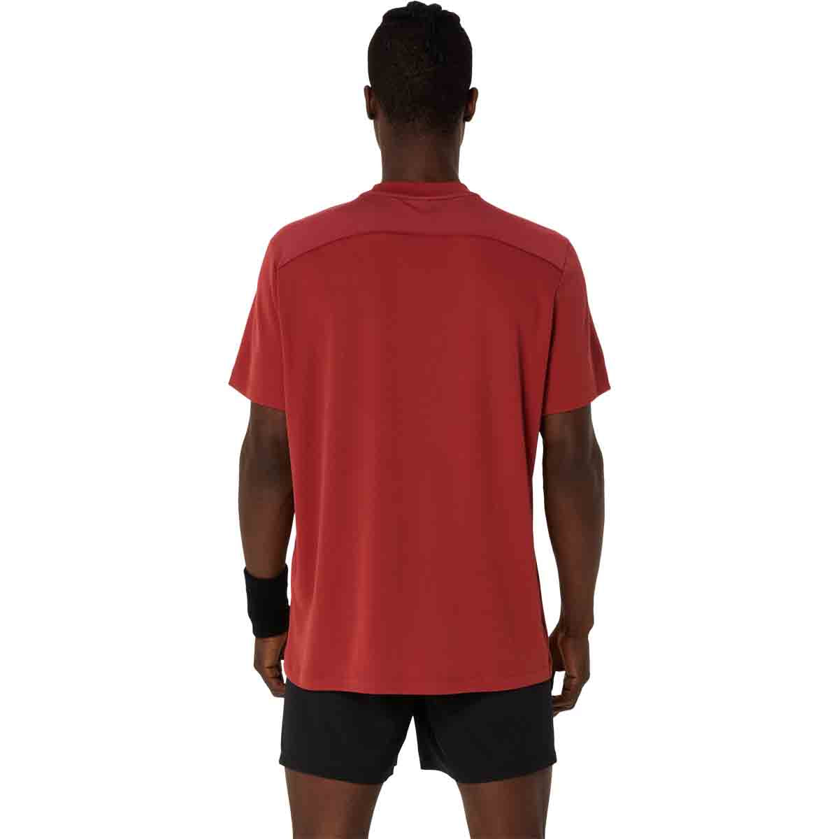 Asics Court SS Top Men Burnt Red חולצת טניס לגברים