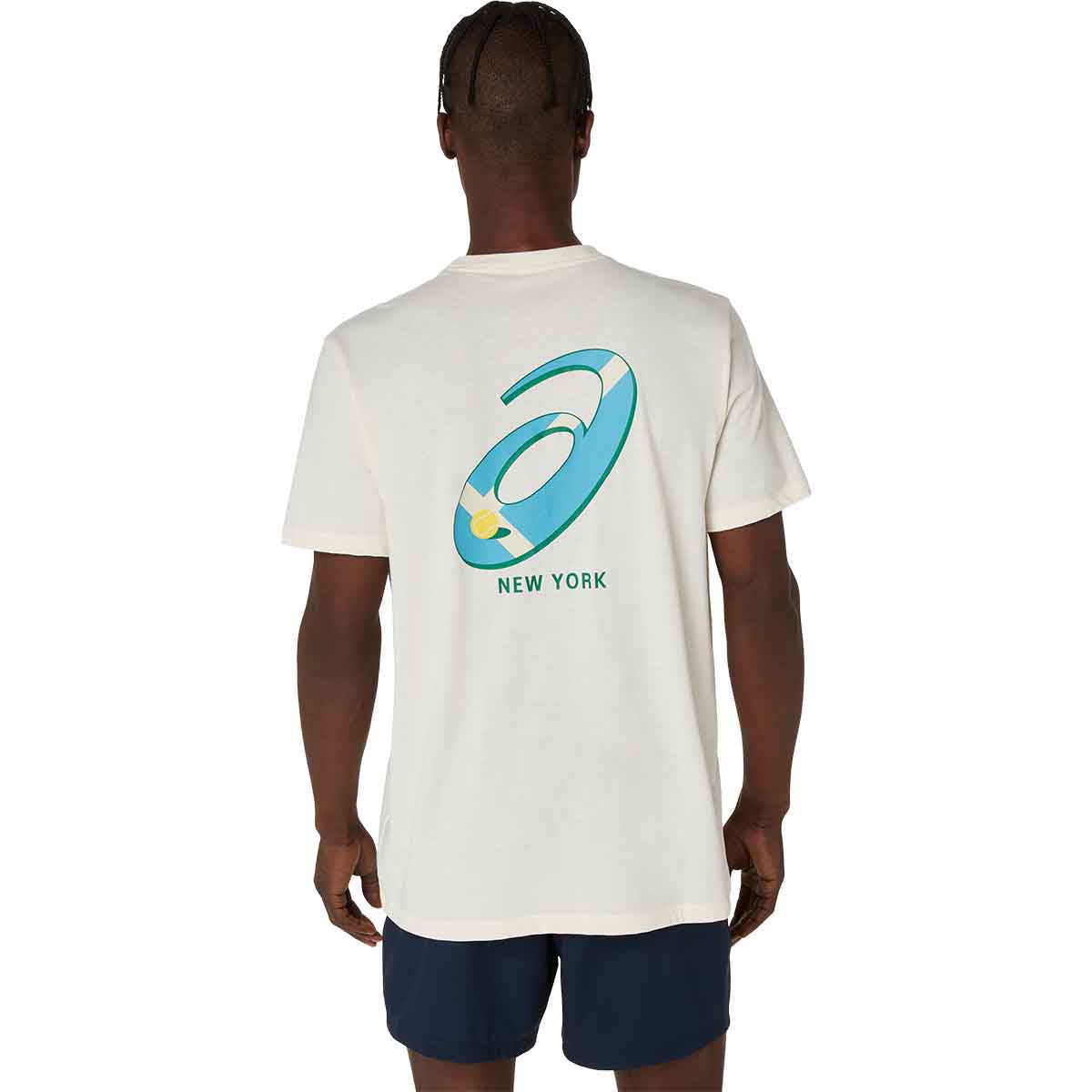 Asics Graphic Ss Top Man Cream חולצת טניס אסיקס לגברים