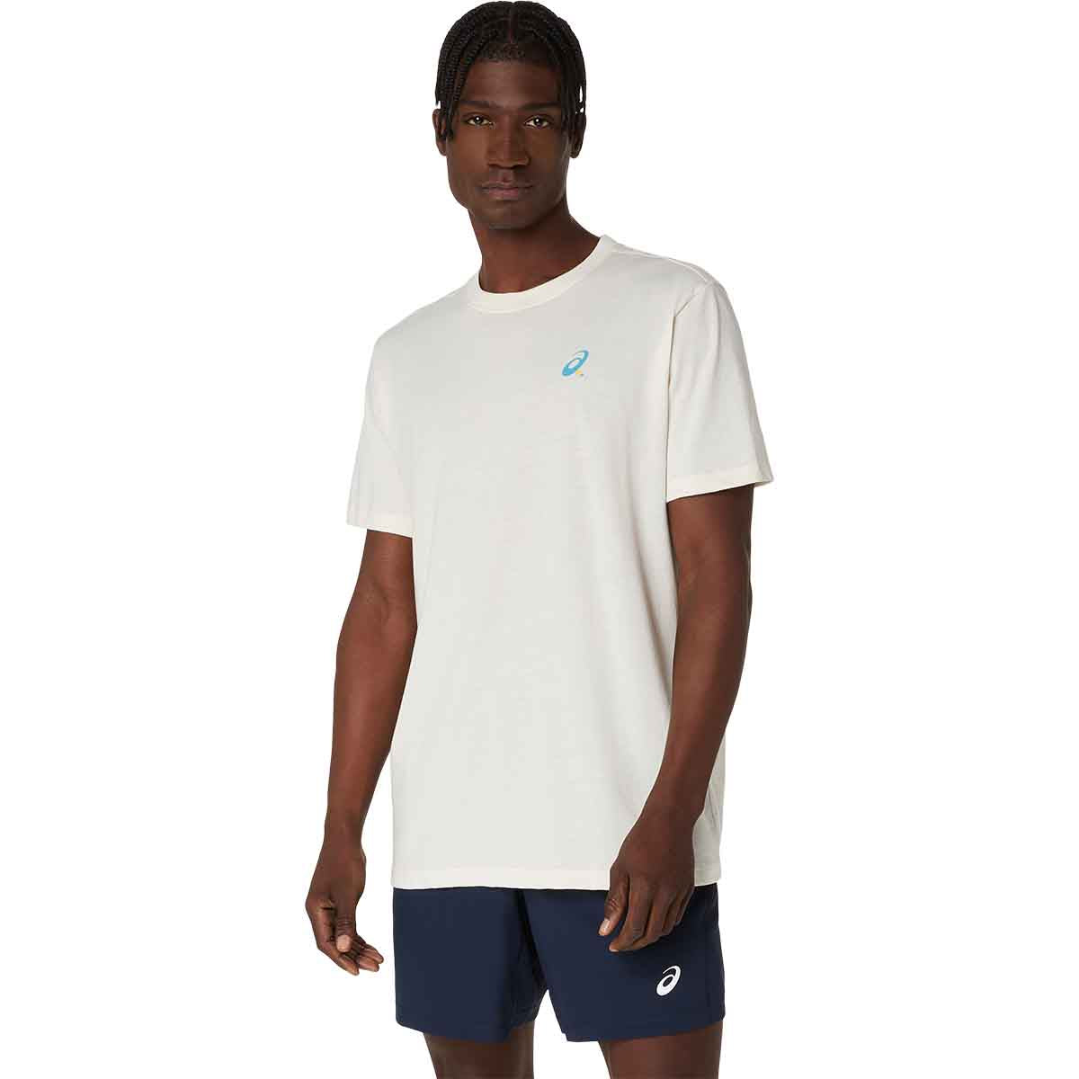 Asics Graphic Ss Top Man Cream חולצת טניס אסיקס לגברים