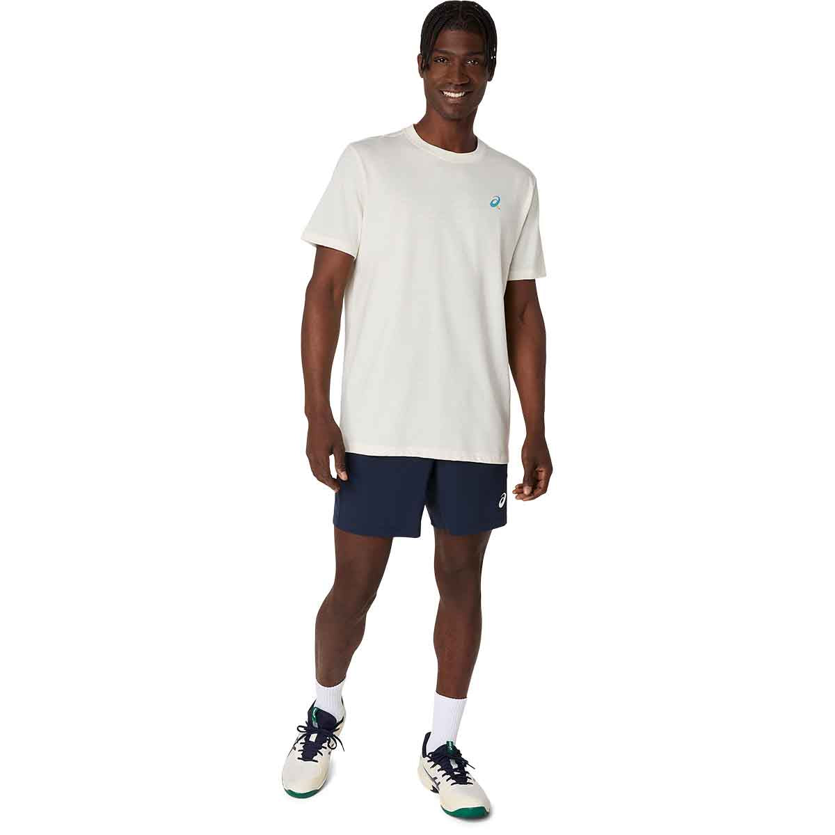 Asics Graphic Ss Top Man Cream חולצת טניס אסיקס לגברים