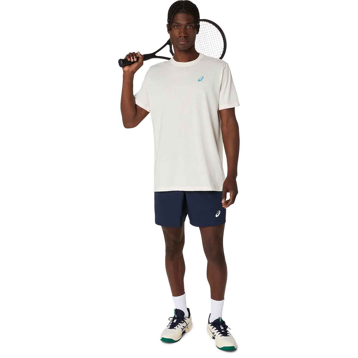 Asics Graphic Ss Top Man Cream חולצת טניס אסיקס לגברים