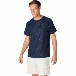 Asics Game All Over Print Ss Top Man Midnight חולצת טניס לגברים